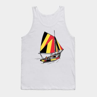 Support Belgium Vintage Belgium Ship Sailing with Belgium Team (Belgian National Day) Tank Top